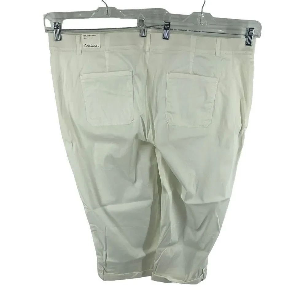 Westport Women's Capri Pants Cuffed Hem Mid Rise Signature Fit Cream Size 24W - Picture 5 of 16